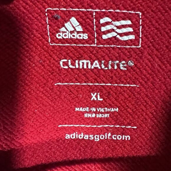 Adidas Golf Climalite 1/4 Zip Pullover Long Sleeve Sweatshirt Red Men's XL - Picture 4 of 6